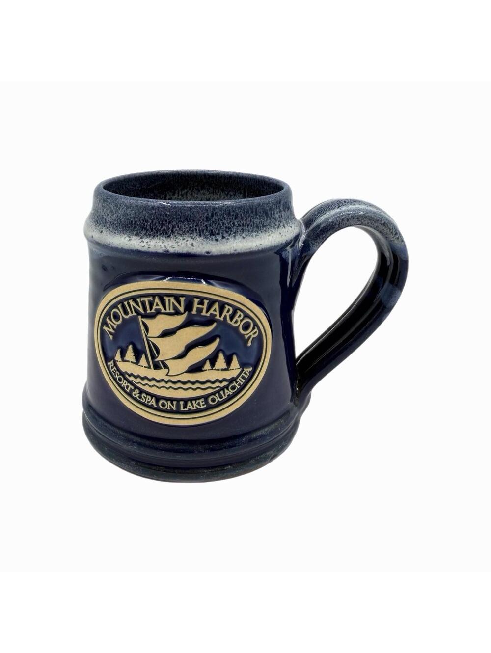 Deneen Pottery Mountain Harbor Resort & Spa Blue Stoneware Coffee Mug